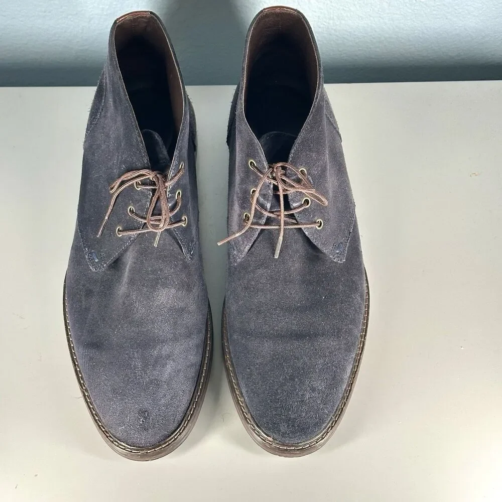Johnston & Murphy Mens Chukka Boots Size 10M Blue Suede Lace Up J Murphy